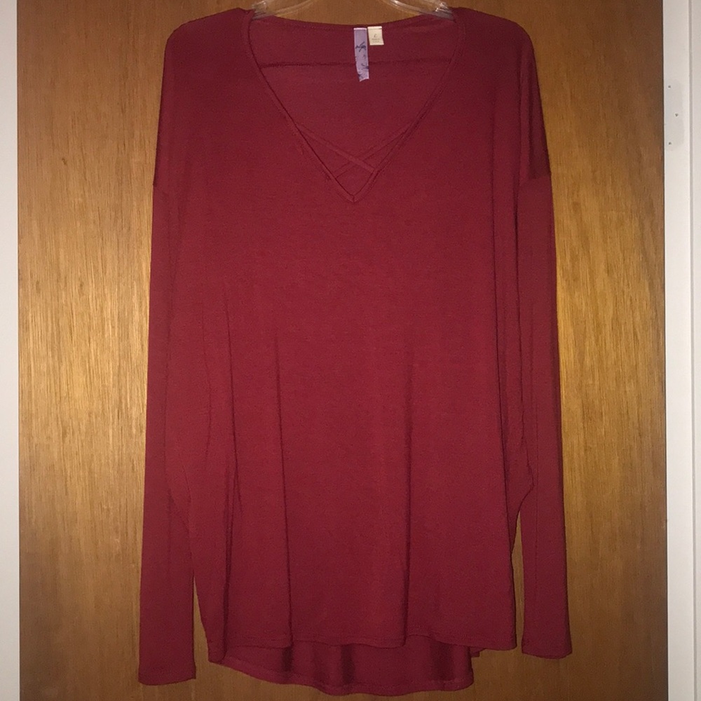 Alya maroon long sleeve top